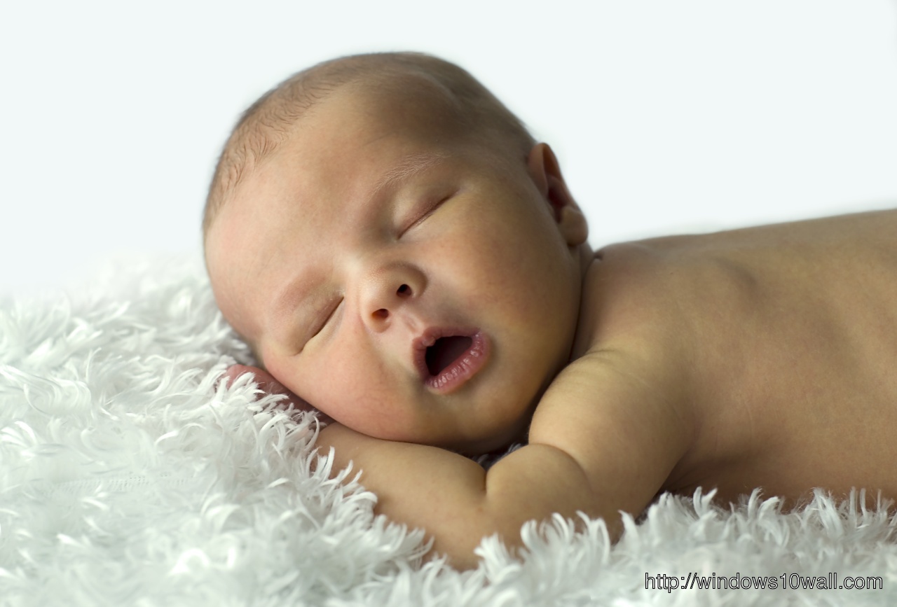 Baby Sleeping with mouth open background wallpaper