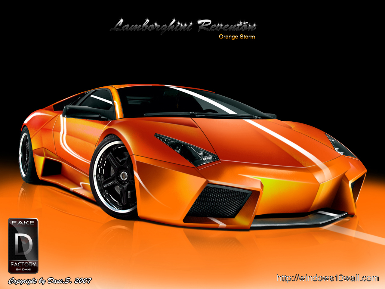 Lamborghini Reventon Orange Background Wallpaper
