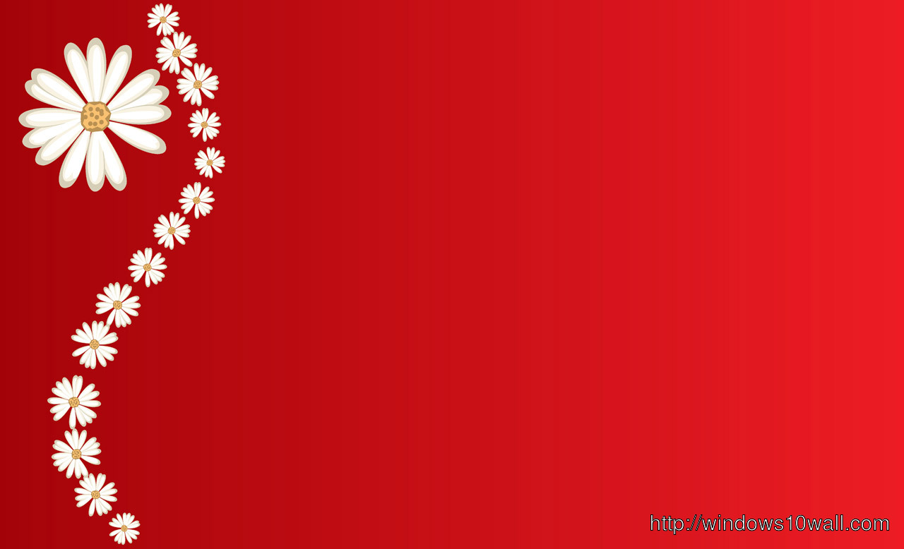 Daisies On Red Background Free