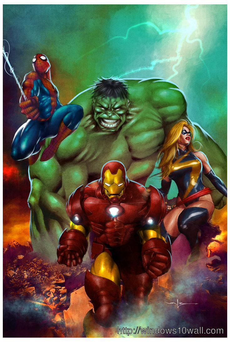 Marvel Heroes Mobile Wallpaper