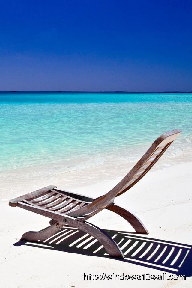 Paradise Beach Chair iPhone Background Wallpaper