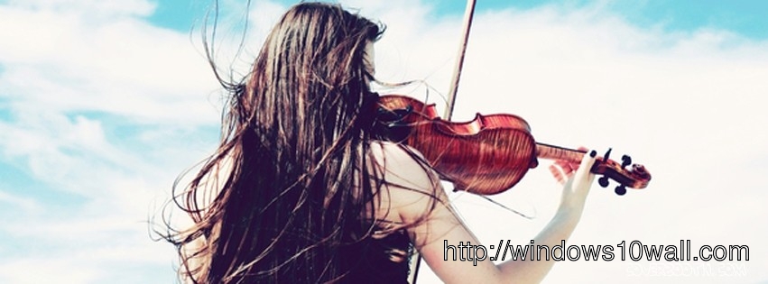 Girl playing violin lovely facebook background cover