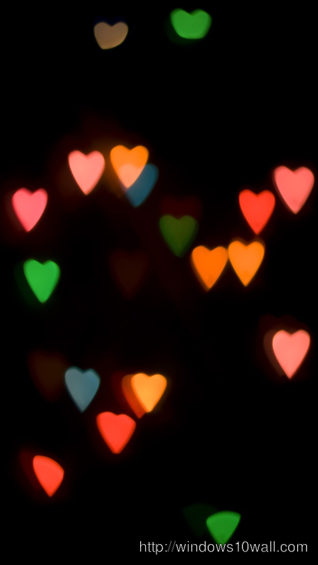Abstract Heart Lights iPhone 5 Background Wallpaper