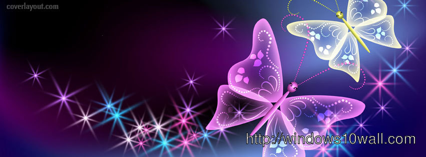 Two Pretty Cute Butterflies Facebook Background Cover