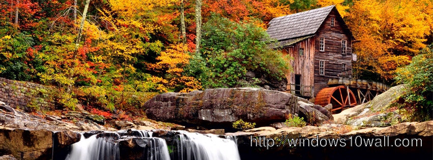 HD Waterfall in the Fall FB Background Cover