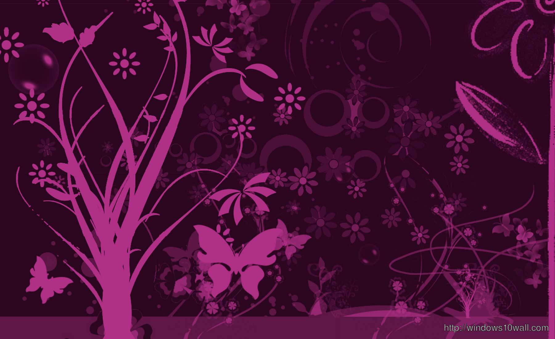 Abstract Purple Tree Butterfly Twitter Background Wallpaper