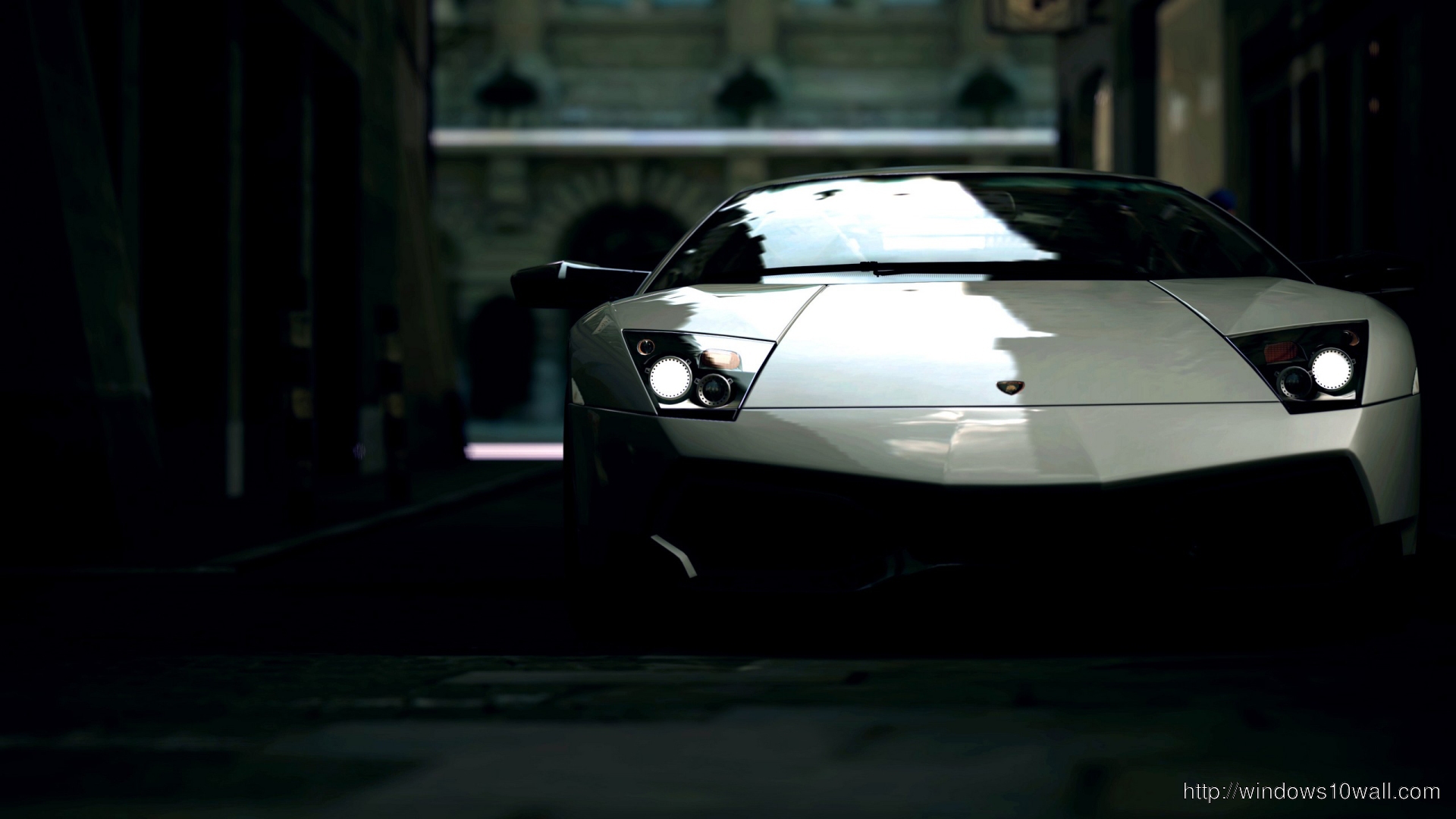 Lamborghini Aventador In the Dark Black 2013 Desktop Background Wallpaper
