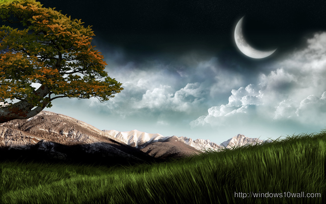 3d Nature with Moon Background Pic