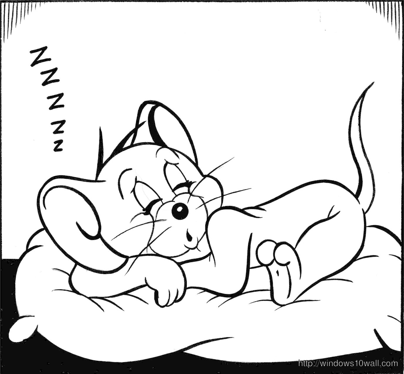 Tom and Jerry Coloring Page for Kids Wallpaper