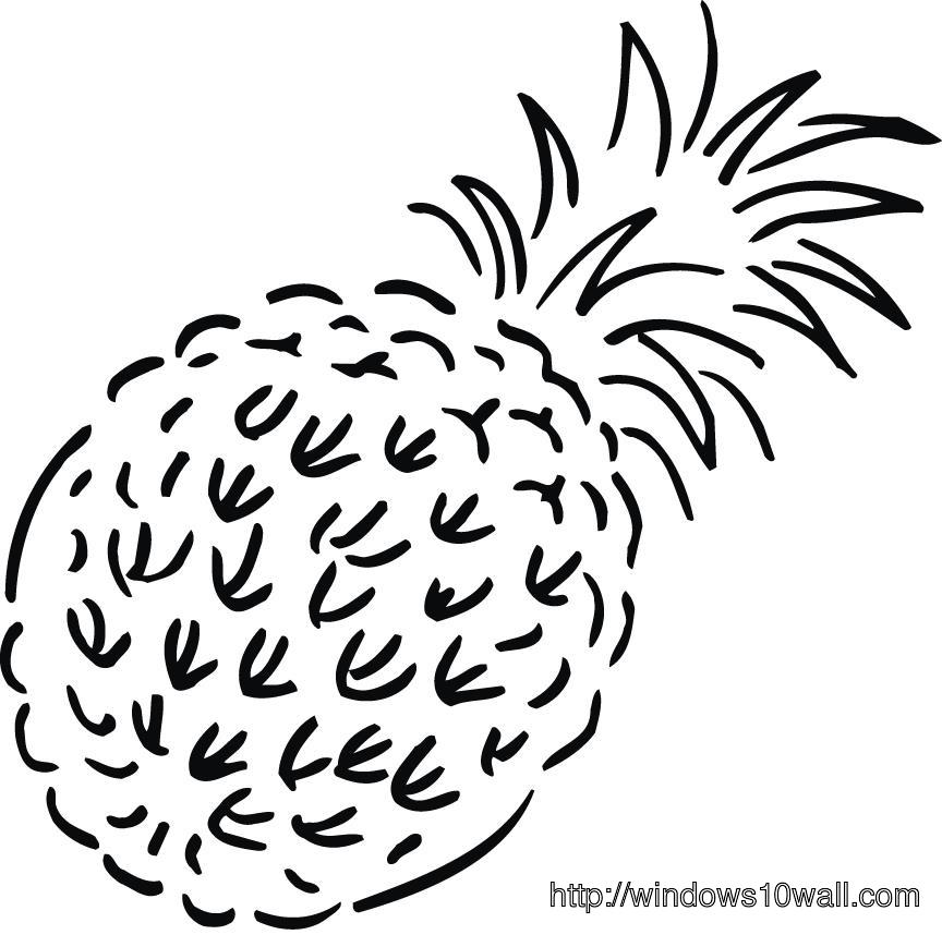 Pineapple Coloring Page for Kids Wallpaper