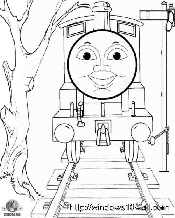 Thomas The Train Coloring Page for Kids Wallpaper