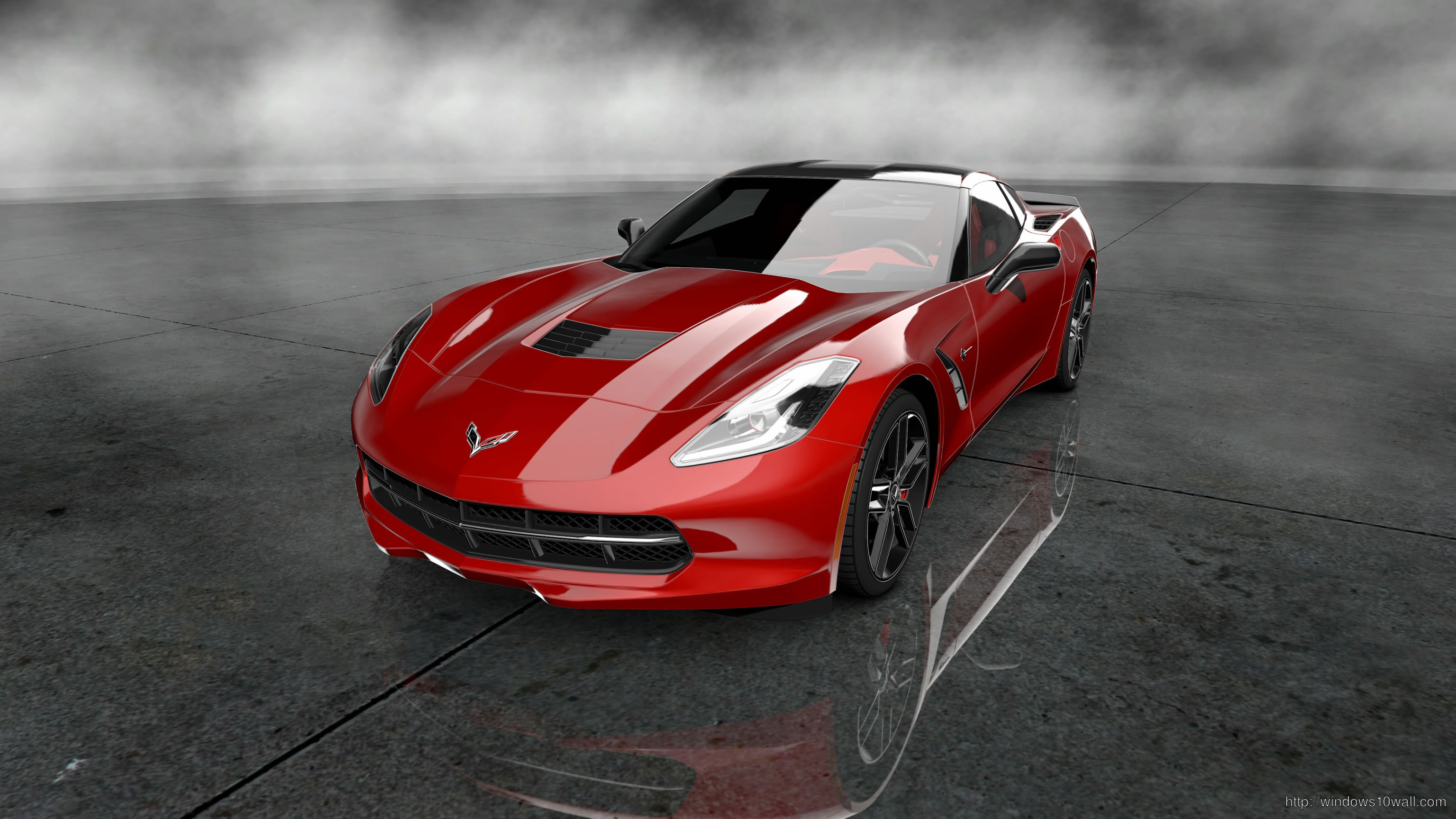 2014 Corvette Stingray Red Background Wallpaper