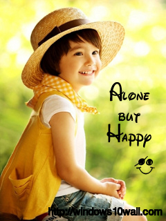 Cute Baby Alone But Happy Wallpaper