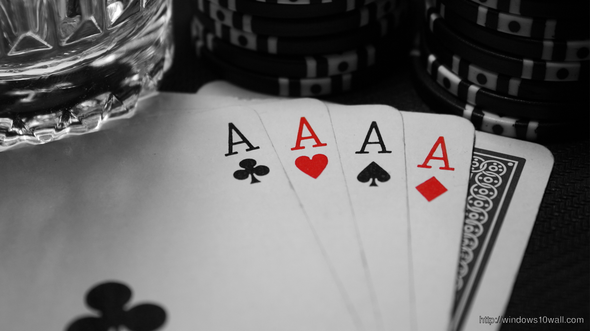 Aces Poker Cards Hd Widescreen Wallpaper