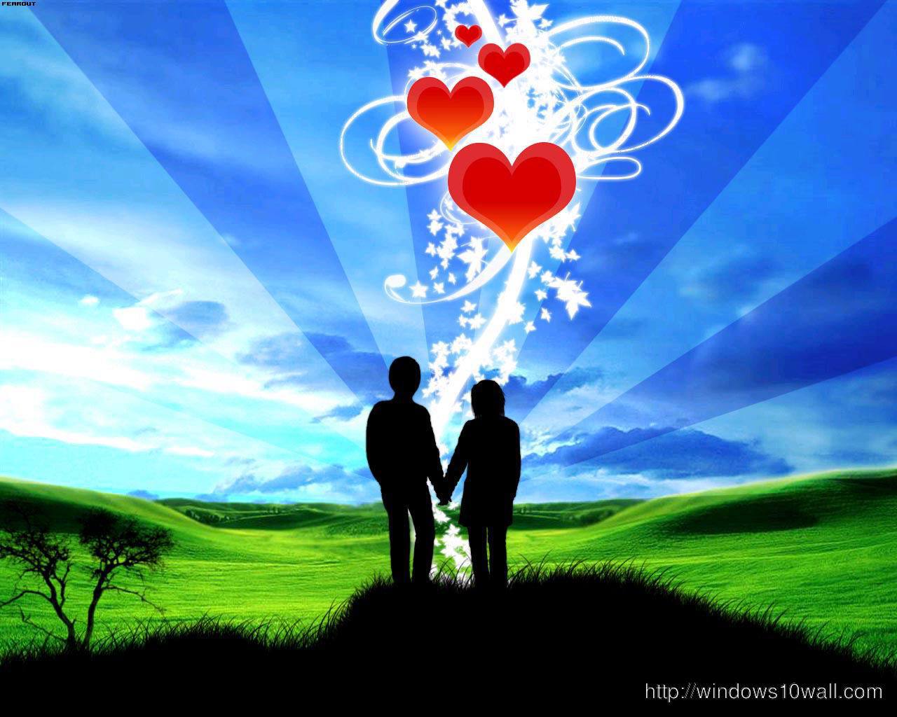 Animated Love Couple Wallpaper