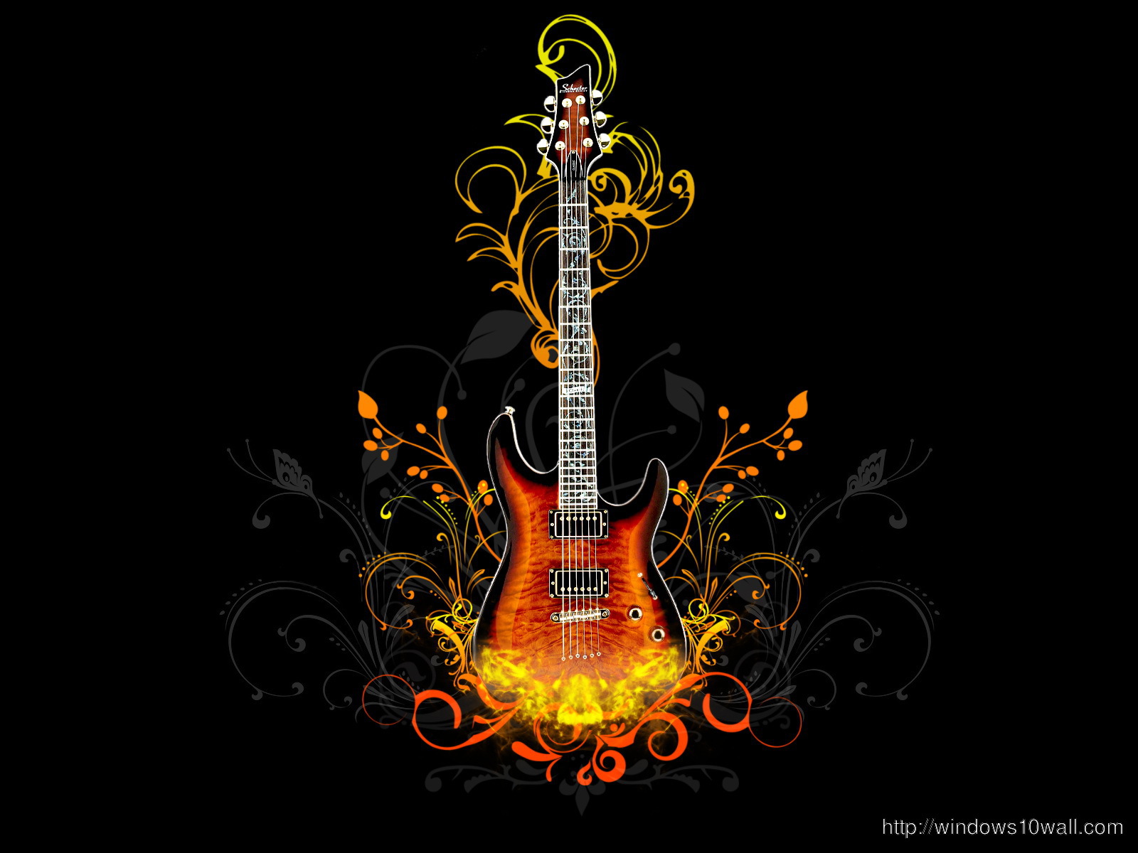 Cool Guitar HD Background Wallpaper