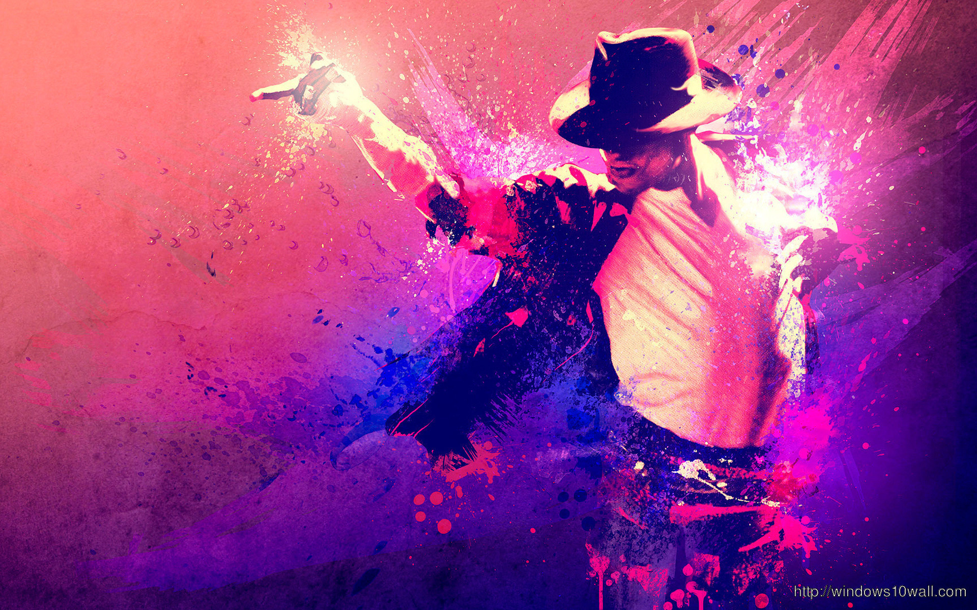 Michael Jackson Dance Colors Widescreen Hd Wallpaper