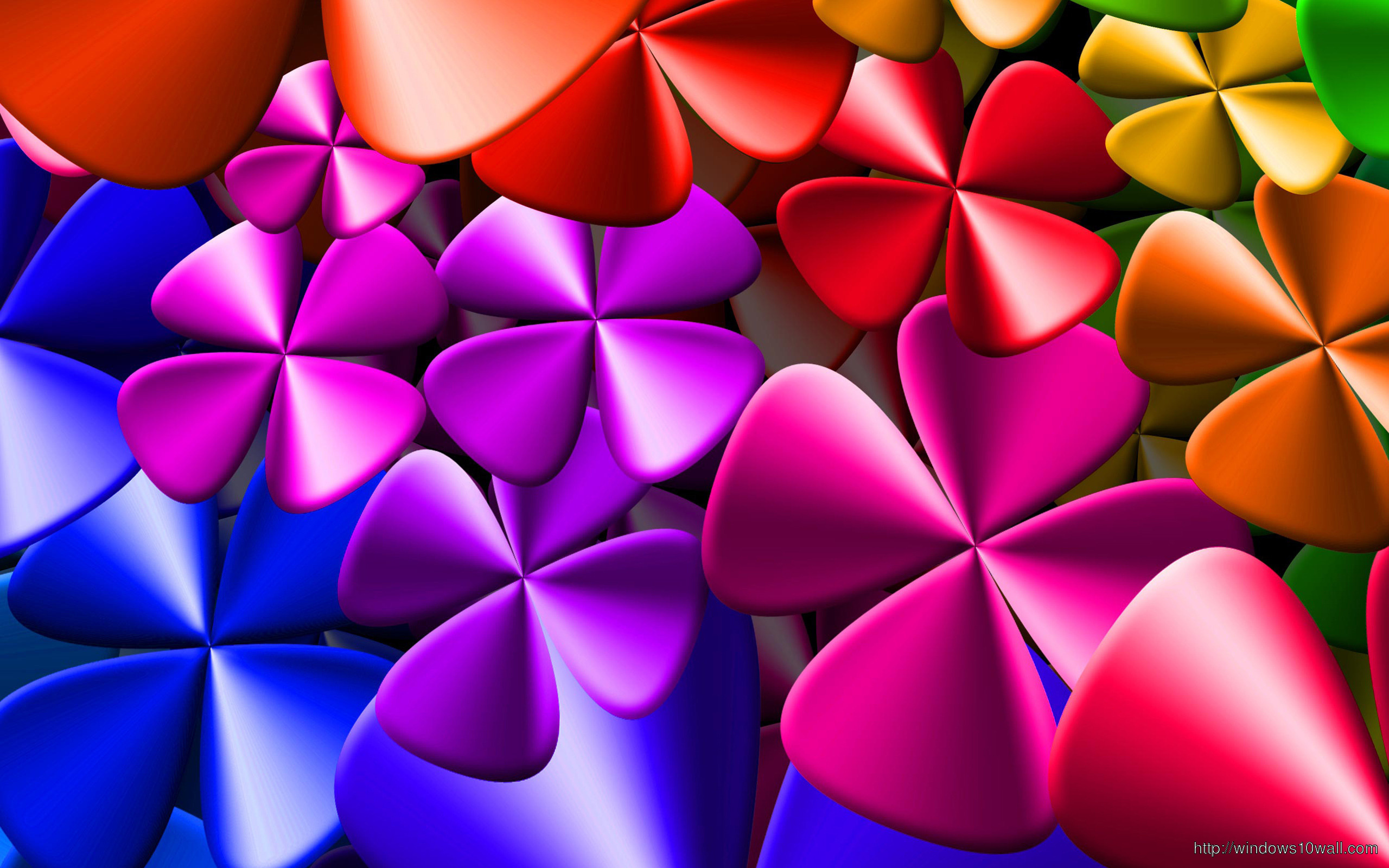 Colorful 3D Clovers