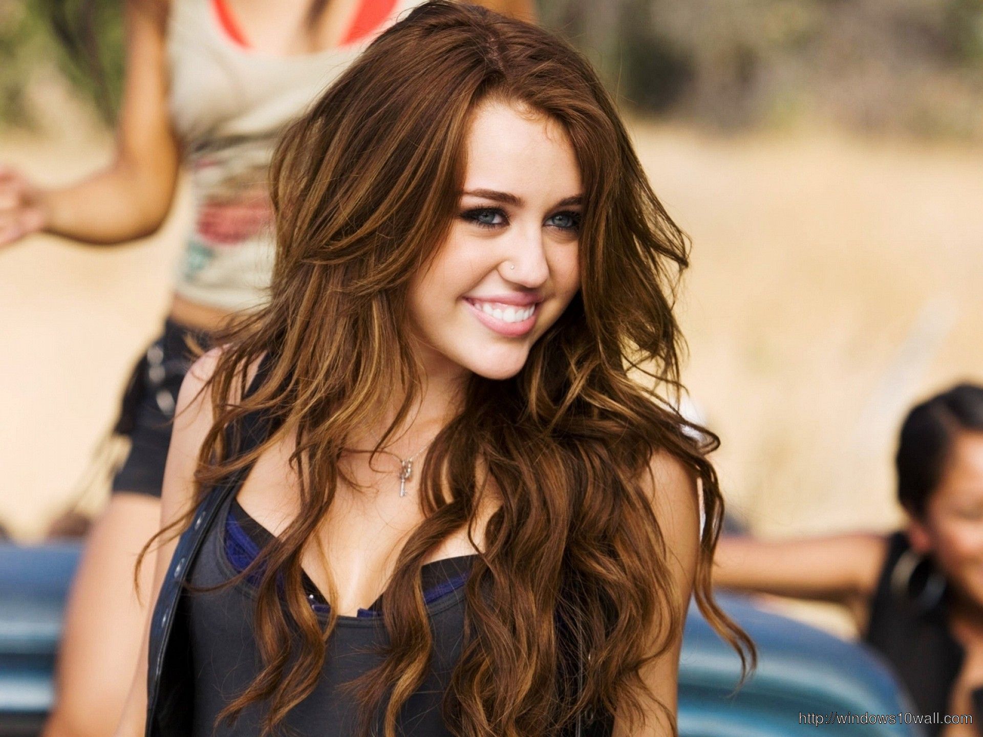 Gorgeous Miley Cyrus Laughing Wallpaper