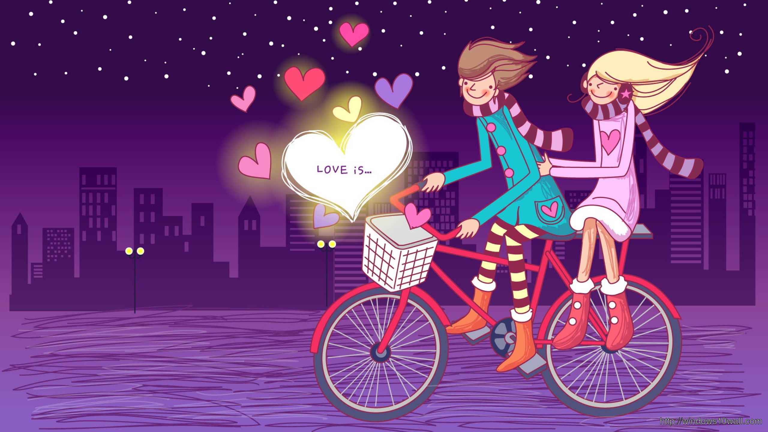In Love Cycle Ride Wallpaper