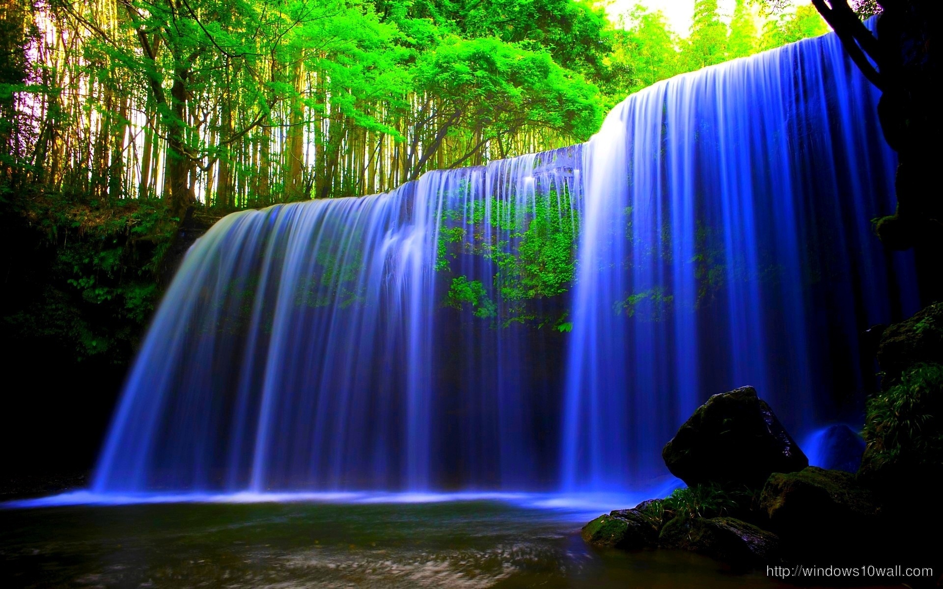Nature Blue Waterfall
