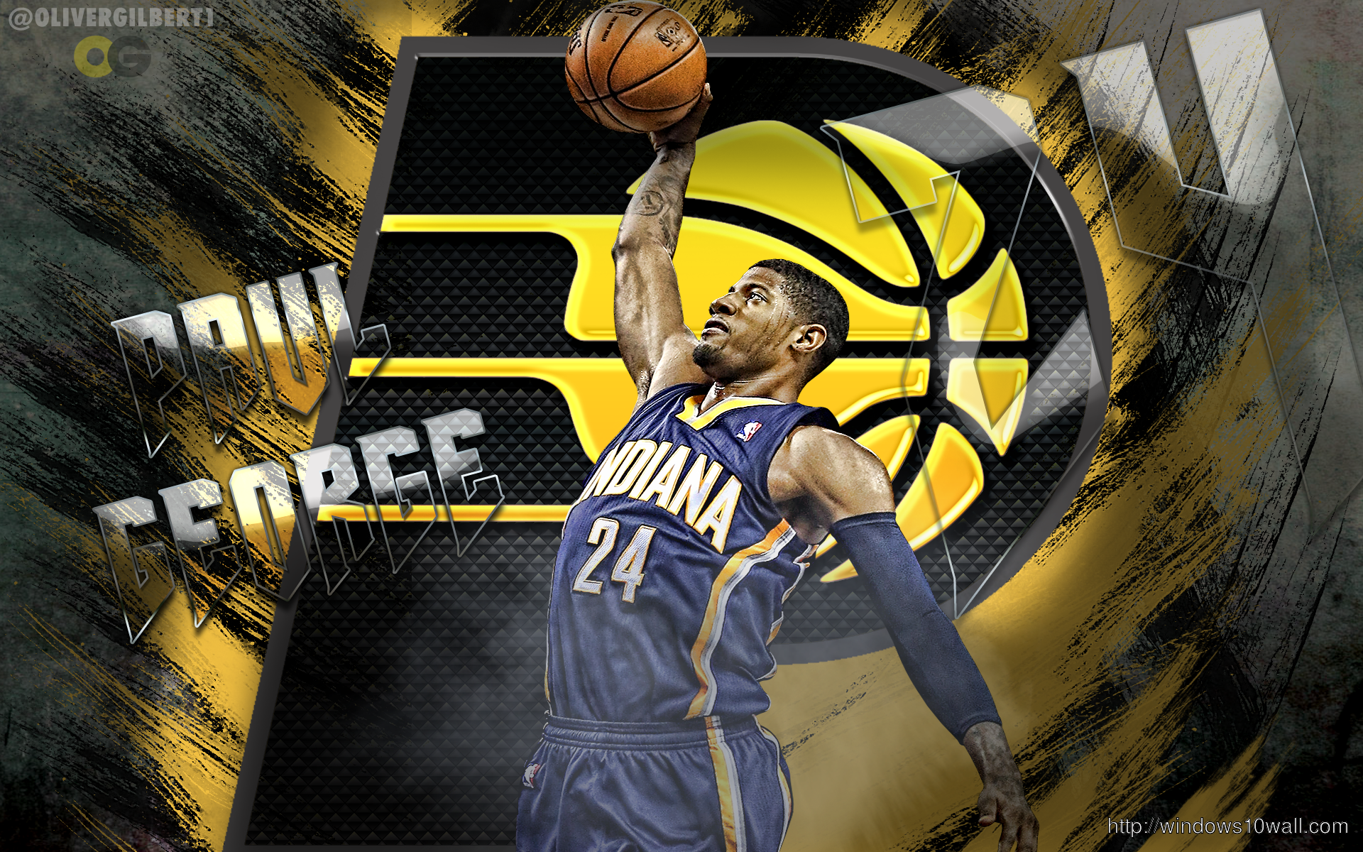 Paul George Indiana Pacers Dunk Wallpaper