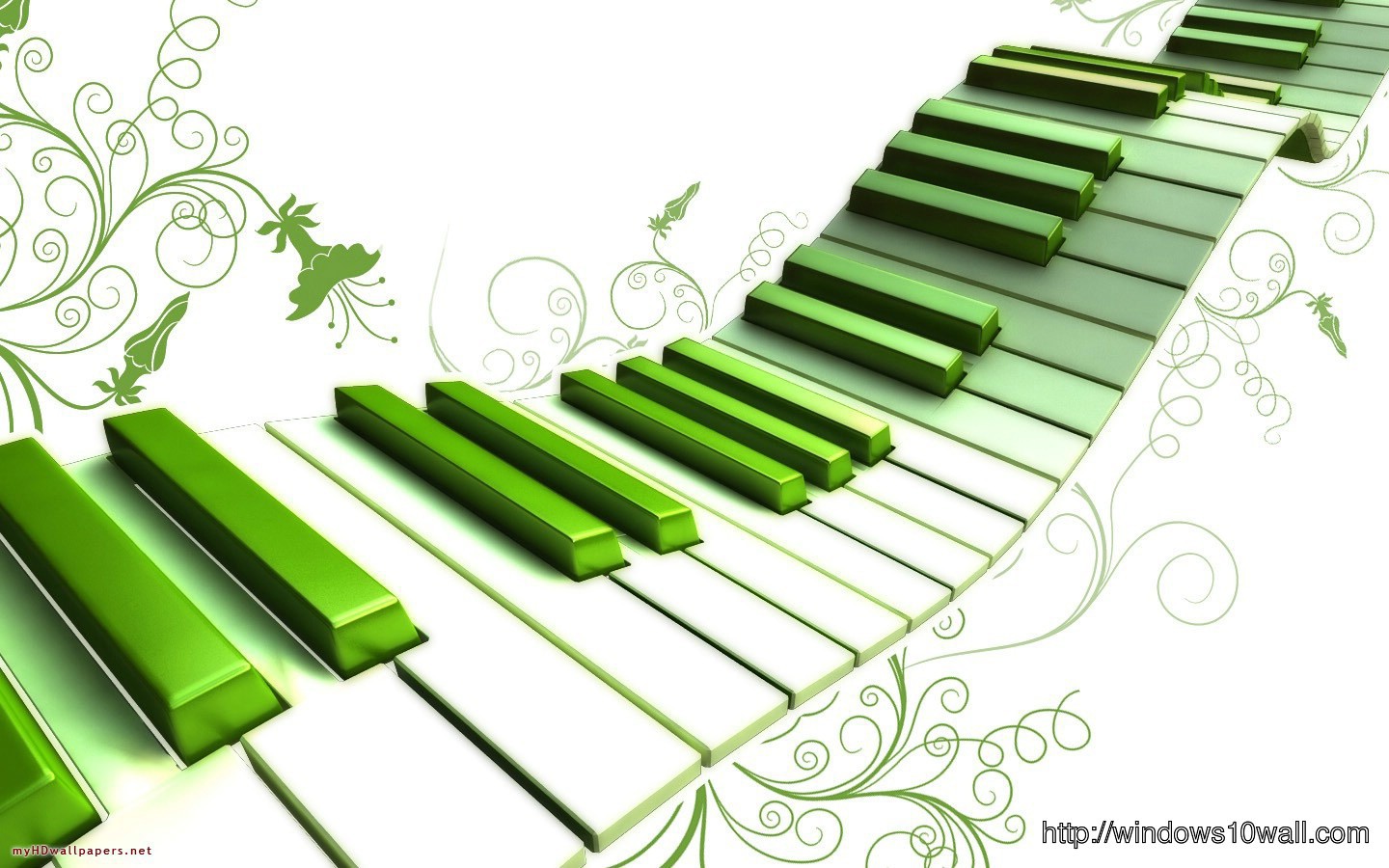 Abstract Art Music Green Piano
