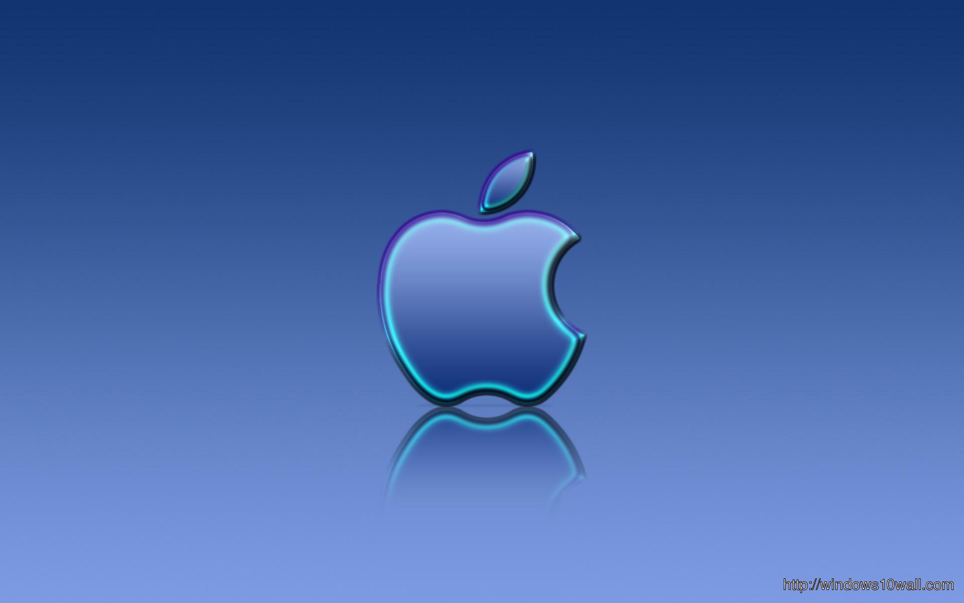 Apple Logo Blue Background