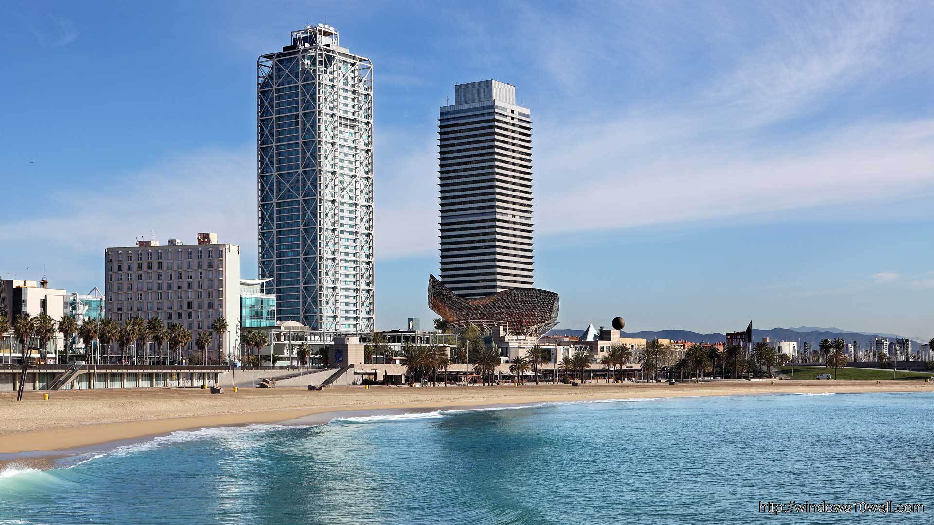Barcelona Beach Hotels Travel Wallpaper