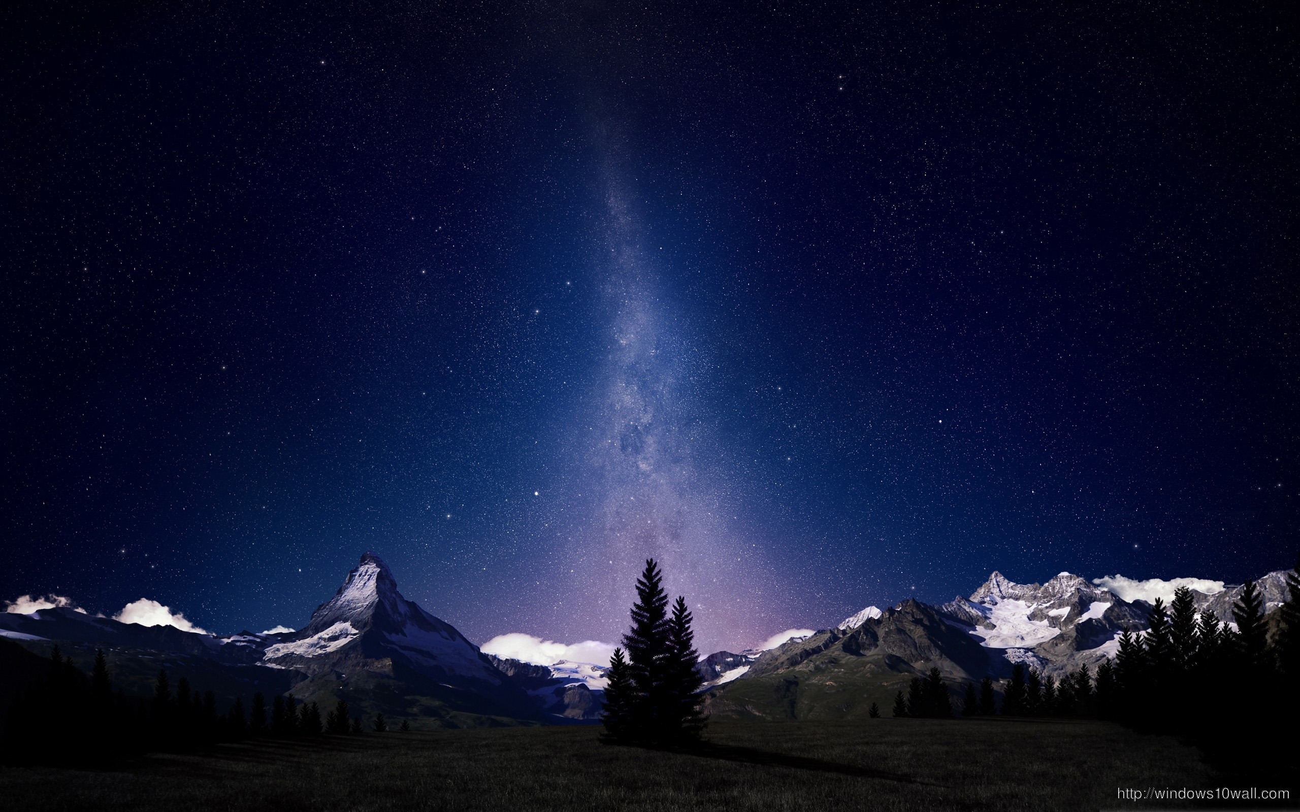Beautiful Night Sky Mountain Wallpaper