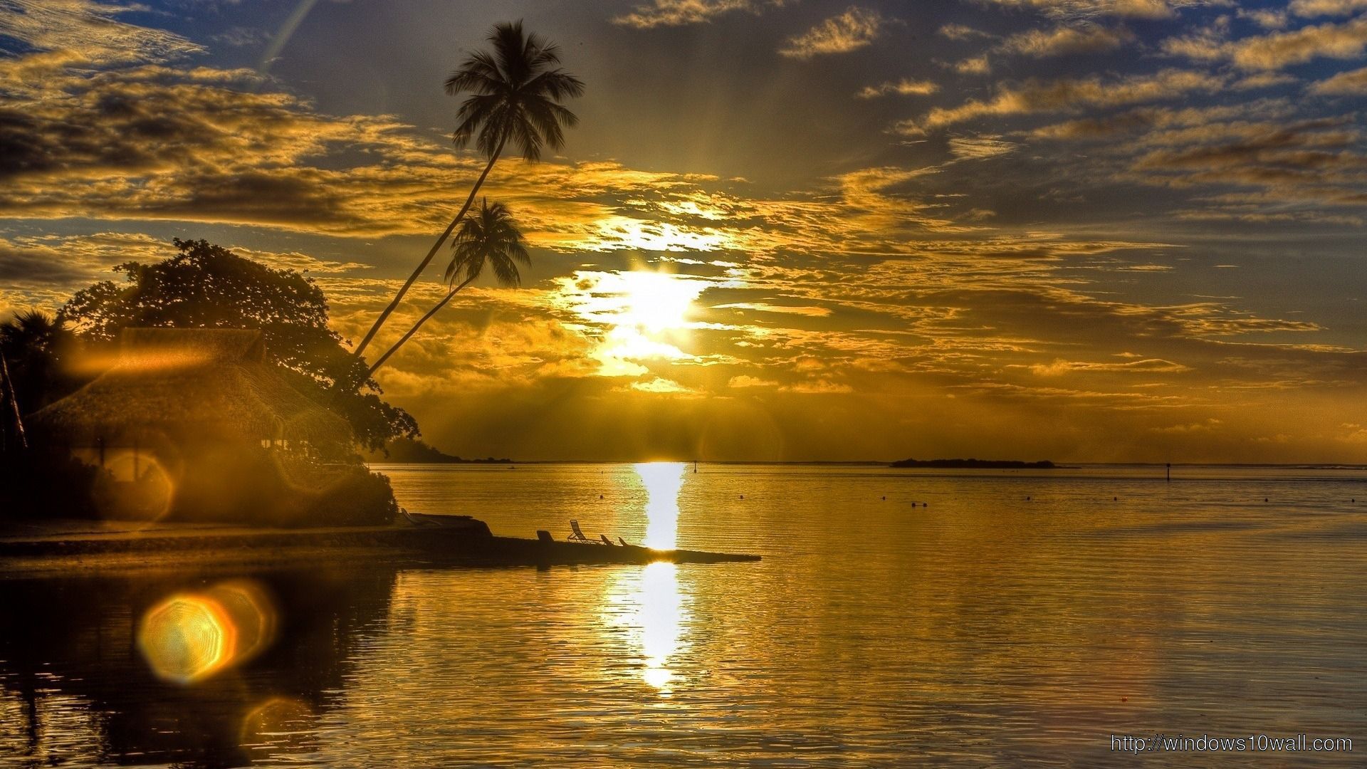 Beautiful Tropical Sunset Beach Wallpaper