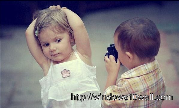cute baby couples wallpaper taking photo