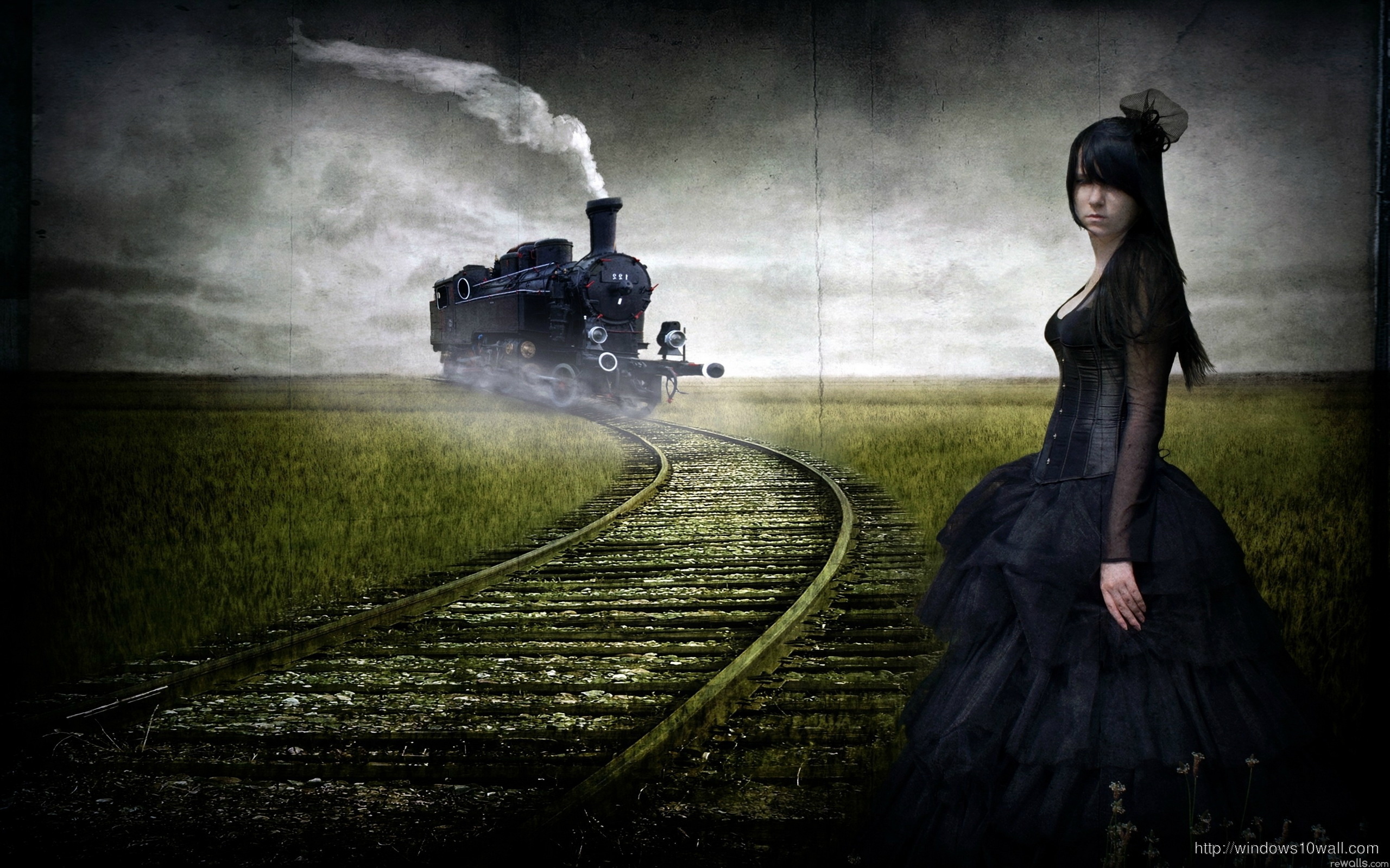 Train Fantasy Girl Wallpaper