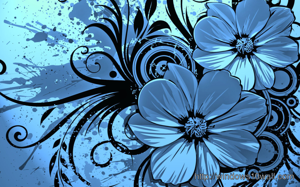 3d Wallpaper Blue Flowers 1024x640