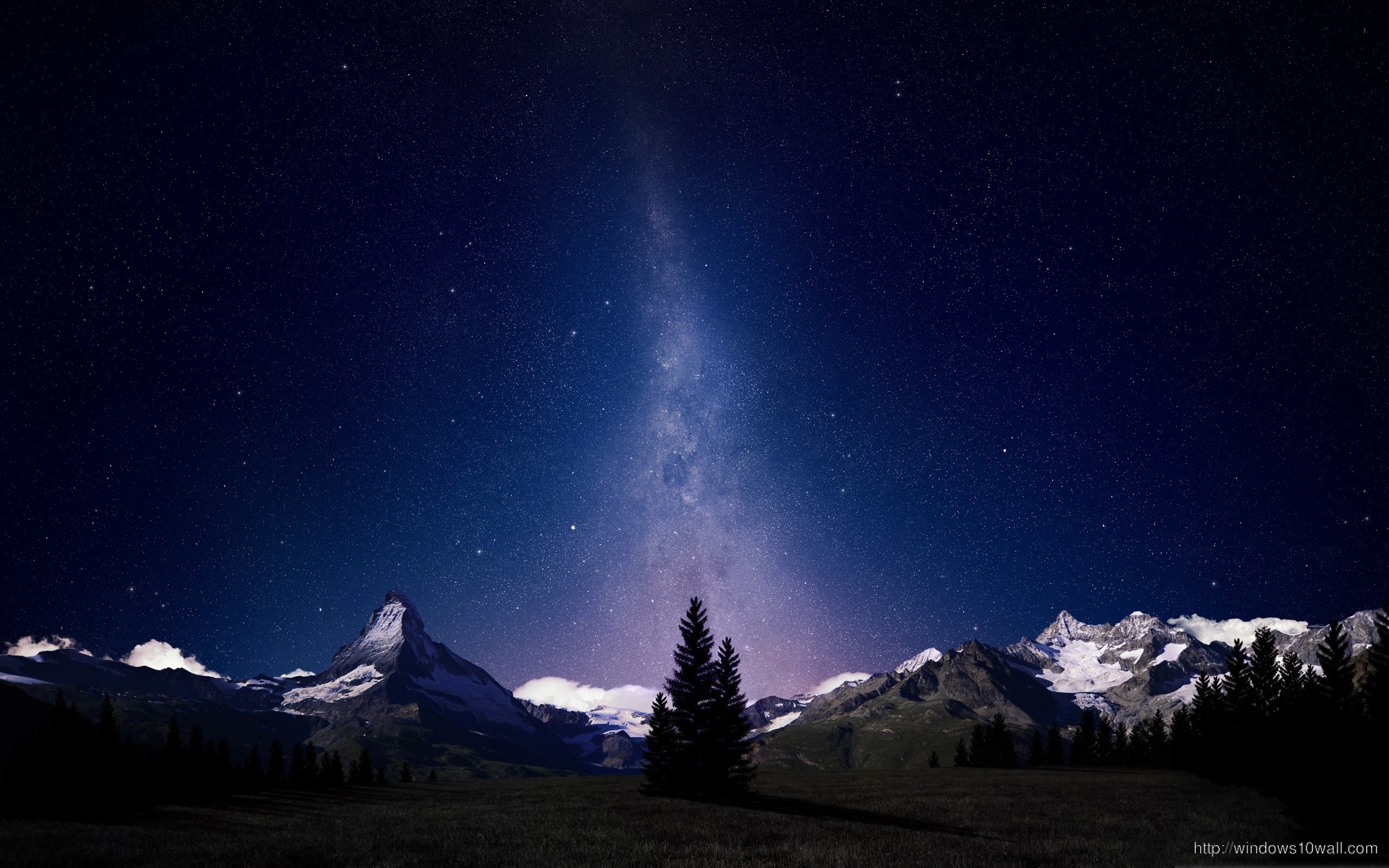 Beautiful Night Sky Mountain Wallpaper Windows 10 Wallpapers