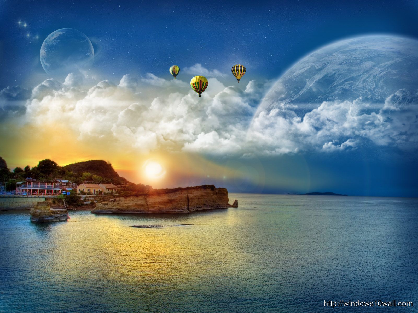 Animated Nature Background Wallpaper with Baloons
