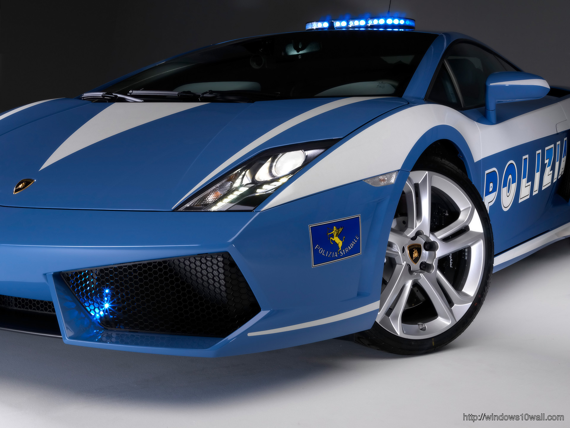 Lamborghini Gallardo Polizia Background Wallpaper