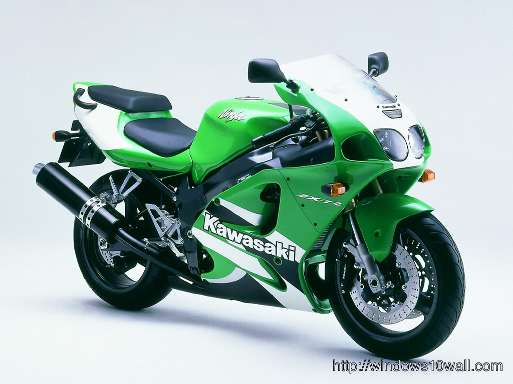 Kawasaki ZX 7R Green Sport Bike Background Wallpaper 27