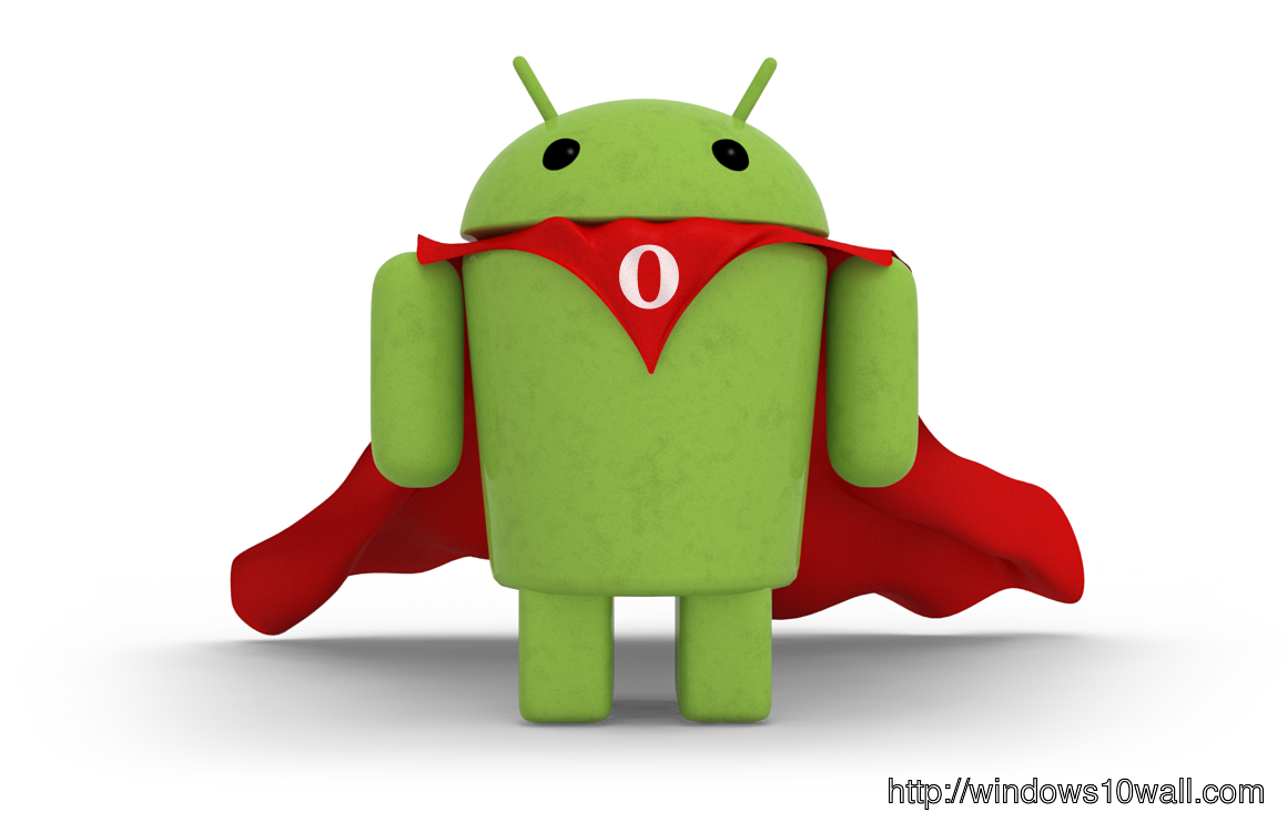 Opera browser with android smartphone wallpaper