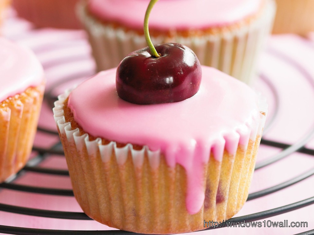 Free Cherry Cupcake Wallpaper Download