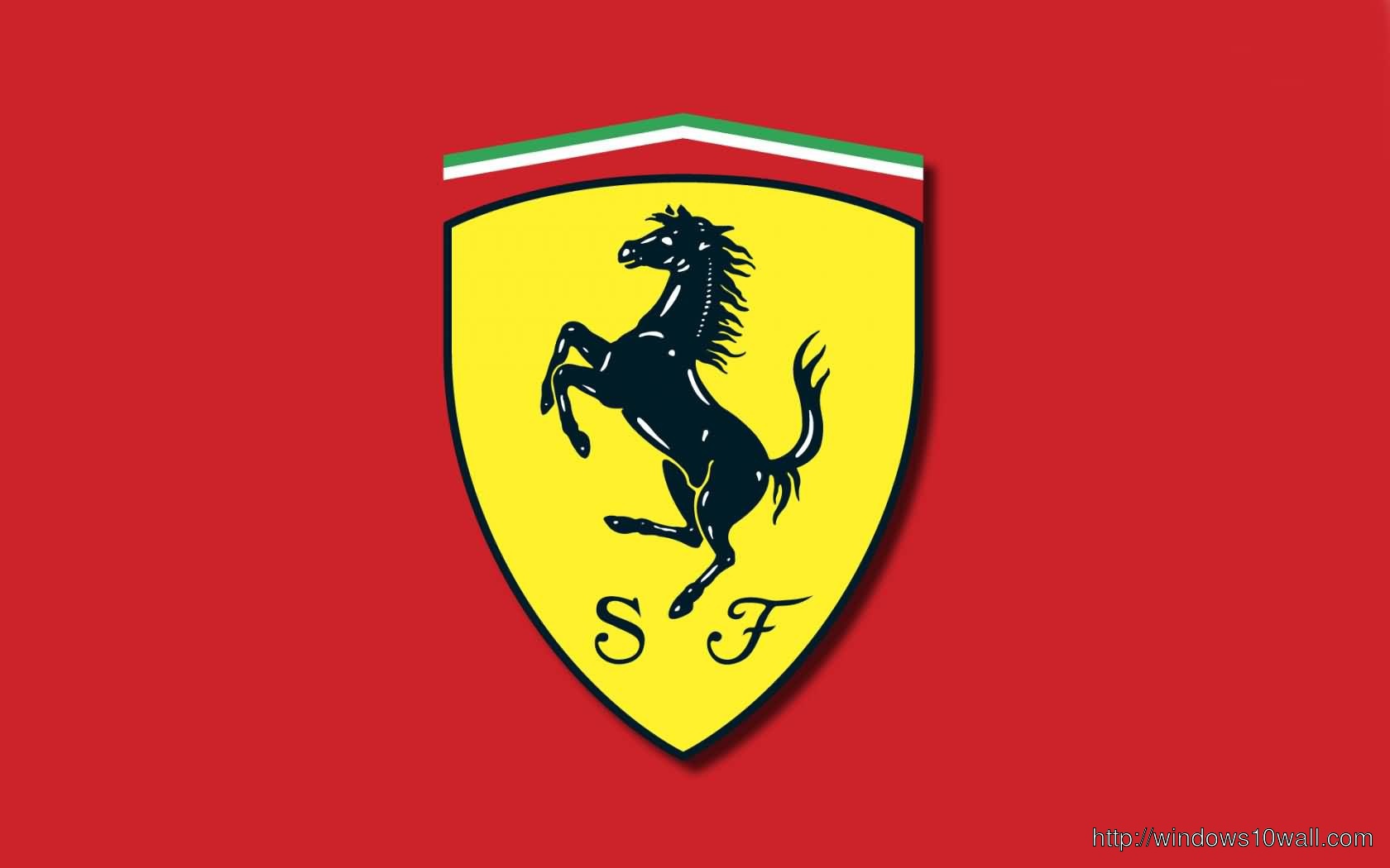 Ferrari Logo in Red Background