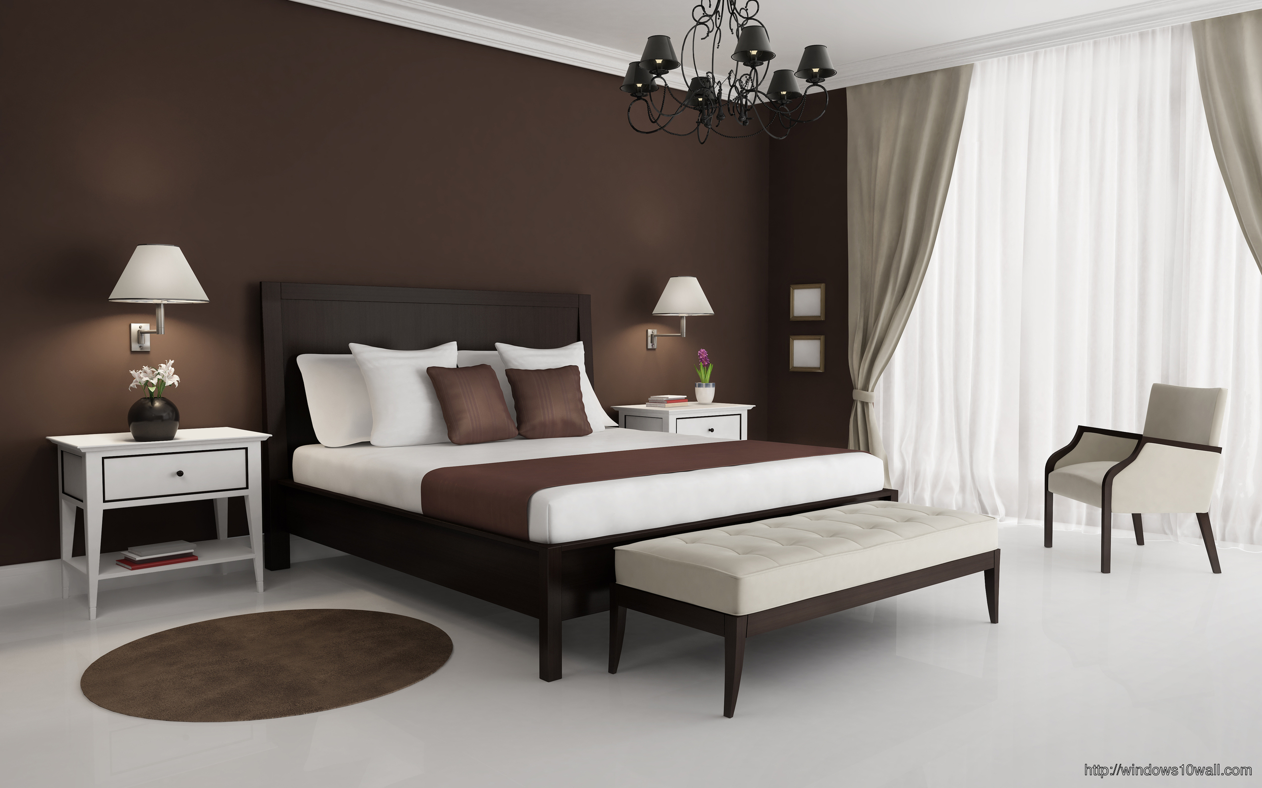 Brown Luxury Bedrooms Background Wallpaper