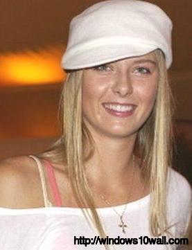 Maria Sharapova in White Hat Smiling Wallpaper