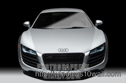 image of silver 2008 audi r8 on white and black