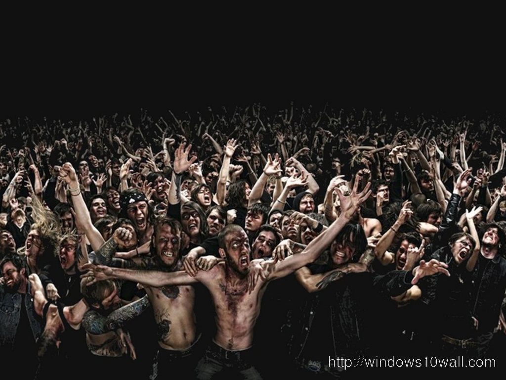 Crowd full of zombies wallpaper