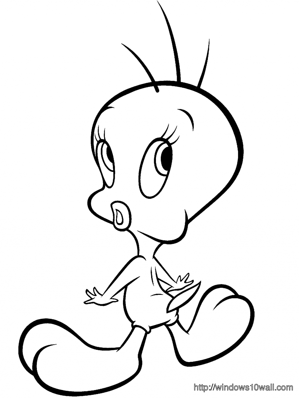 Tweety Coloring Page for Kids Wallpaper