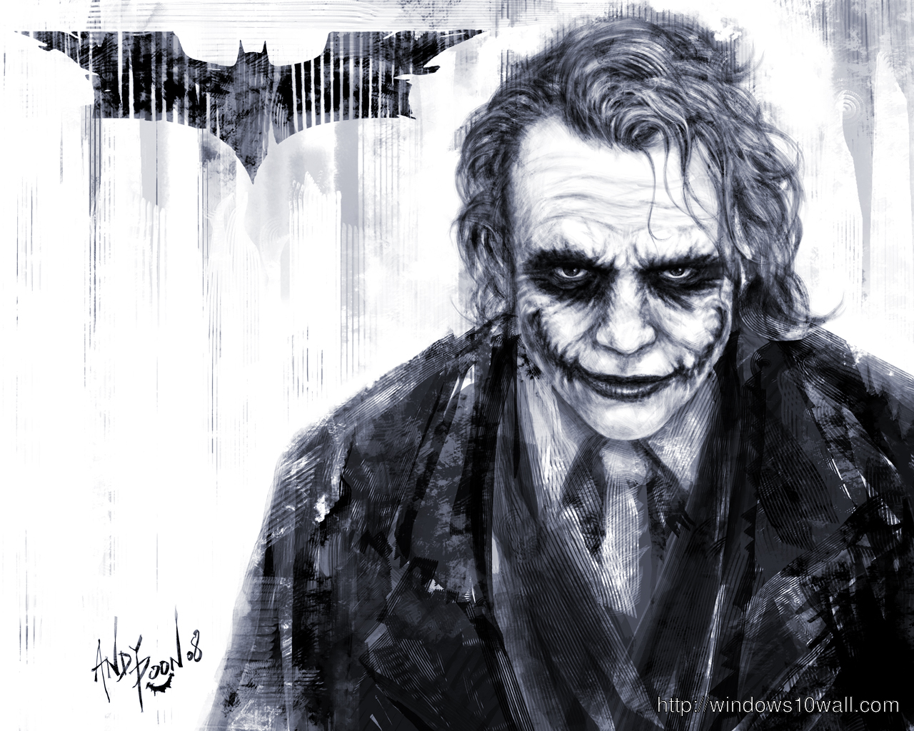 The Joker with Batman Logo Wallpaper