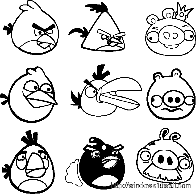 Angry Birds Pigs Coloring Page for Kids Wallpaper
