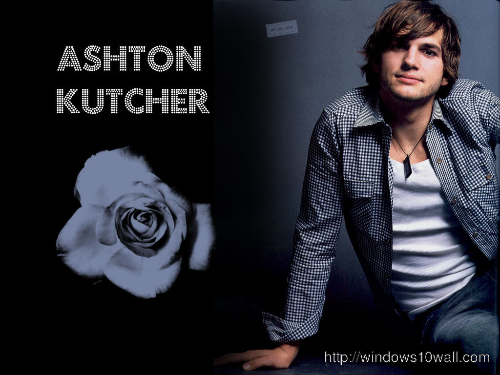 Movie star Ashton Kutcher Background Wallpaper