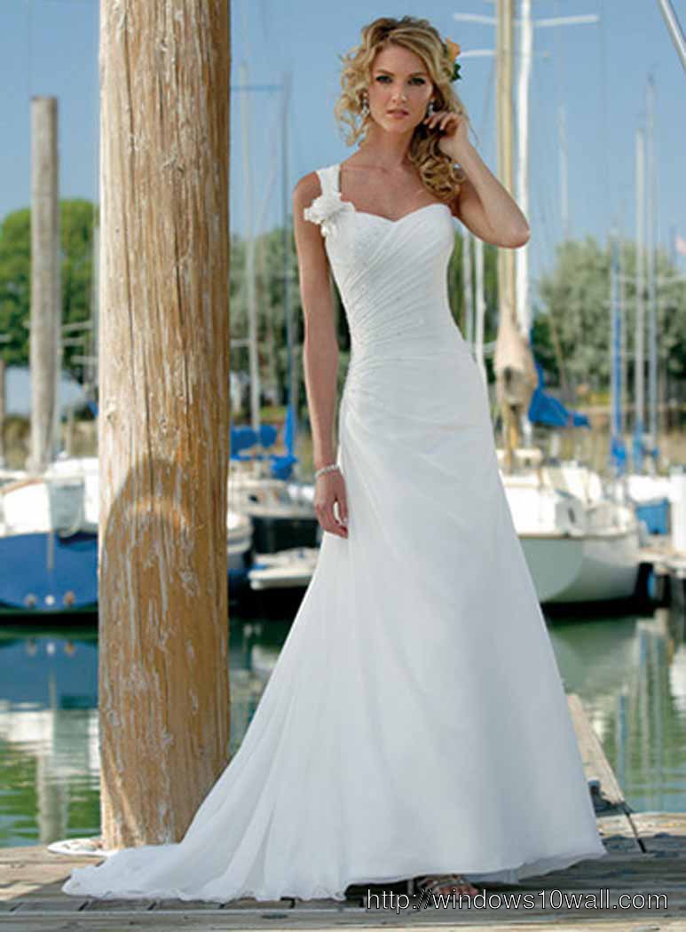 Pure White Gorgeous Wedding Dress Design 2013 Background Wallpaper